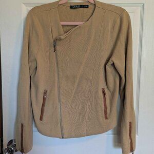 Vintage Ralph Lauren Large Size Tan Asymmetrical Jacket